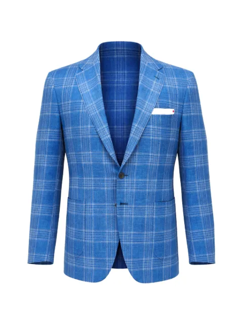 Kiton plaid single-breasted blazer