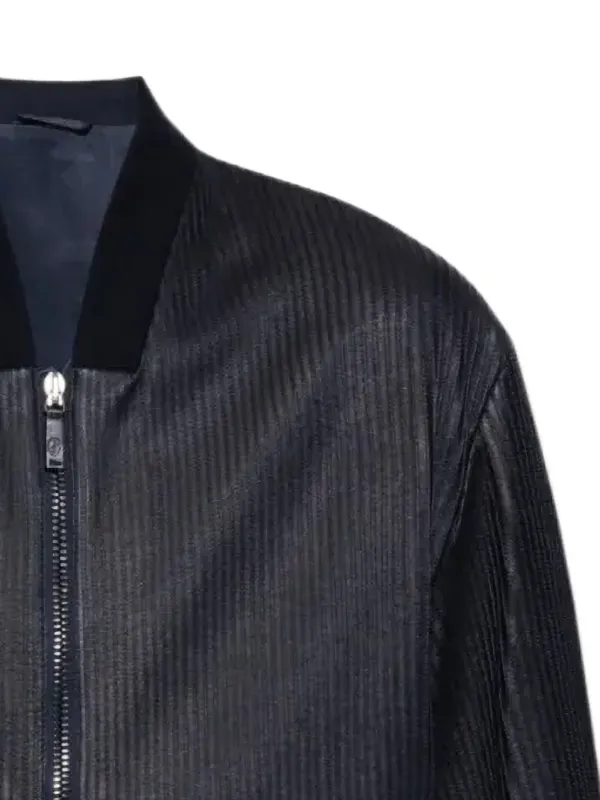 Giorgio Armani ジップ リブジャケット | ブルー | FARFETCH JP