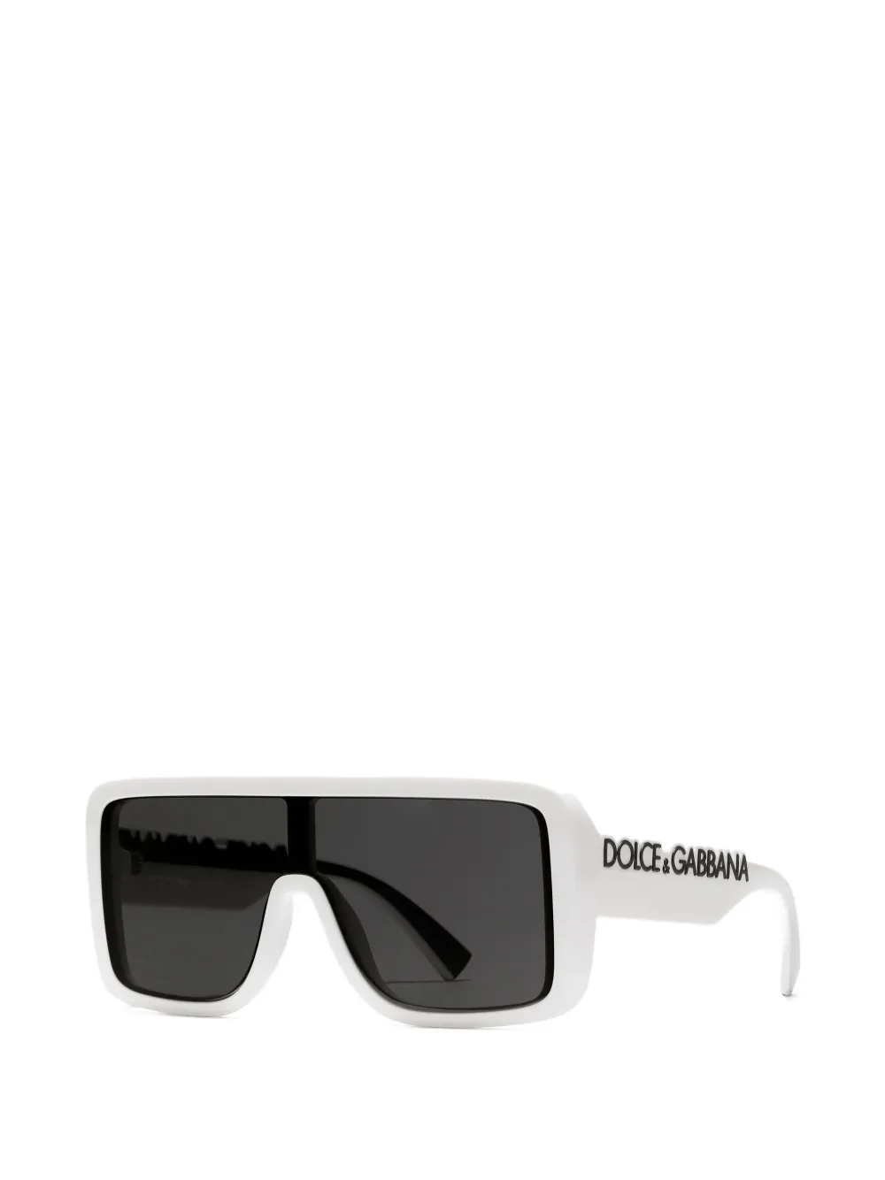 Dolce & Gabbana Eyewear Zonnebril met rechthoekig montuur en logo Wit
