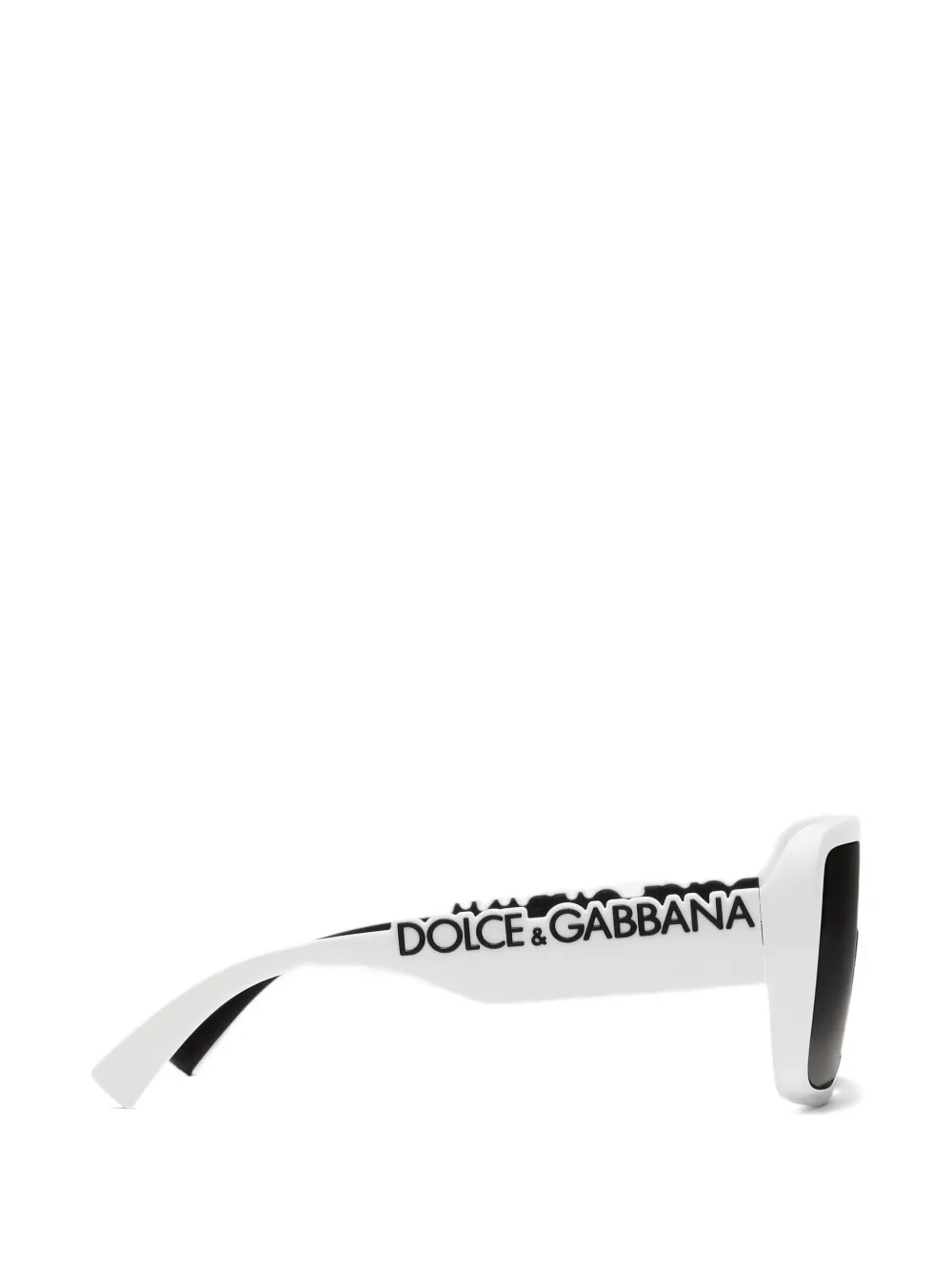 Dolce & Gabbana Eyewear Zonnebril met rechthoekig montuur en logo Wit