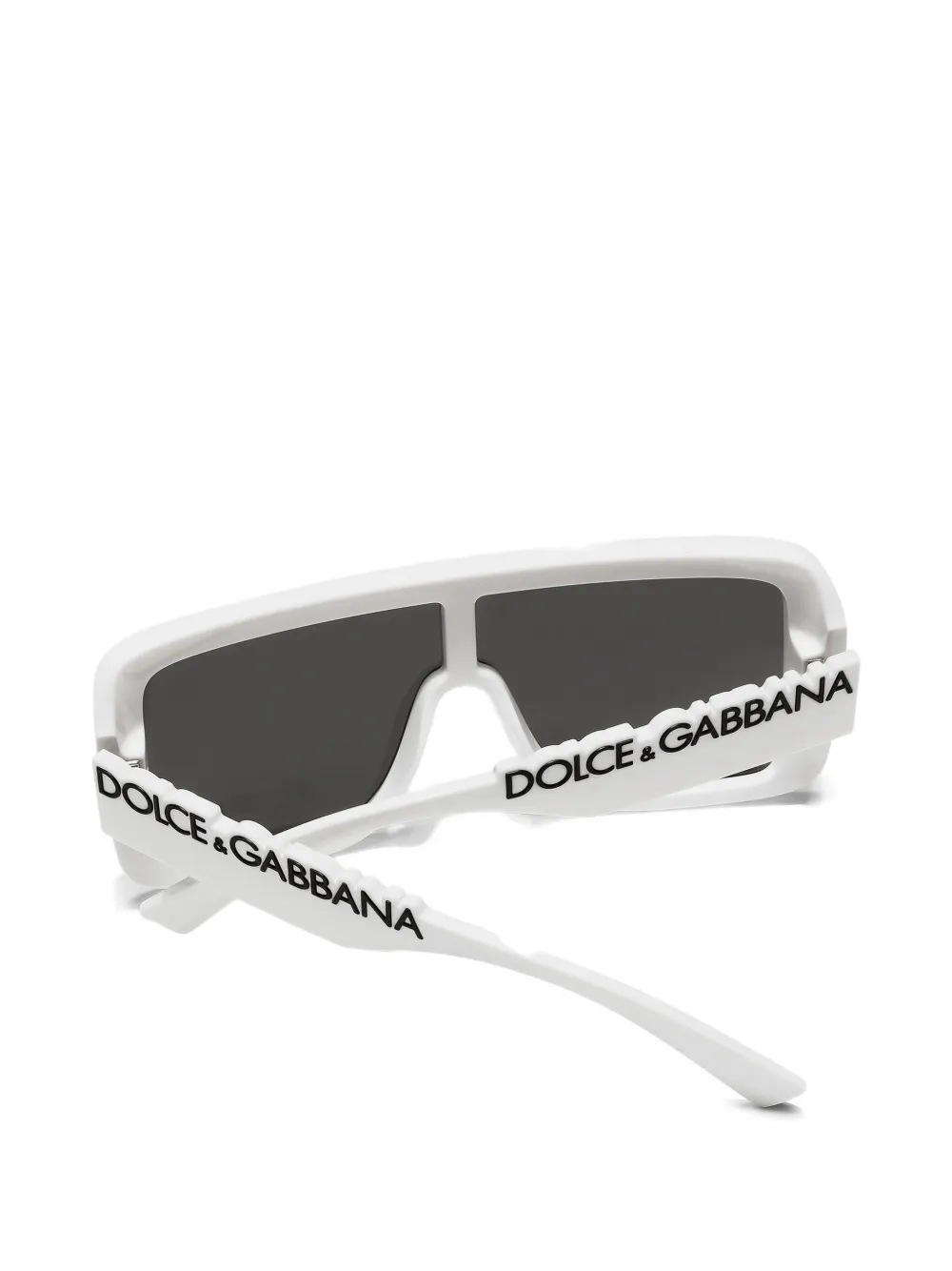 Dolce & Gabbana Eyewear Zonnebril met rechthoekig montuur en logo Wit