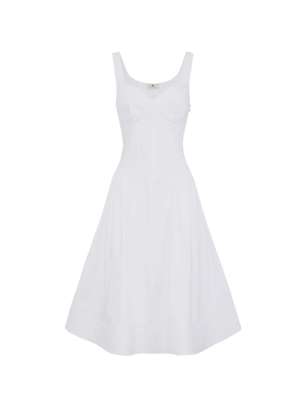 Elisabetta Franchi cotton gathered midi dress - Bianco