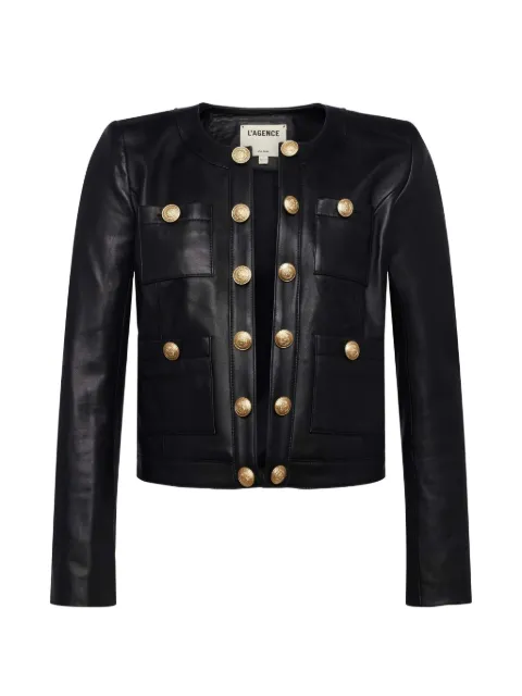 L'Agence buttoned patch-pocket jacket