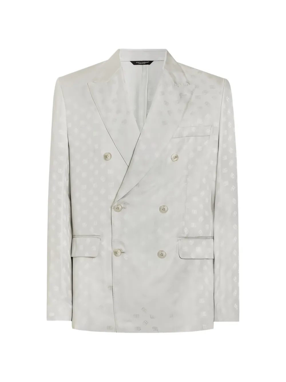 Dolce & Gabbana monogram-pattern double-breasted blazer - Grigio
