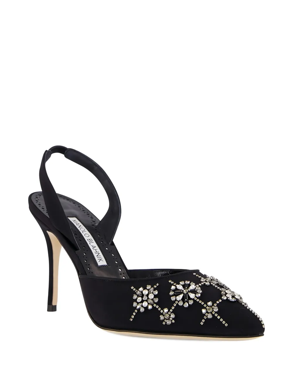 Manolo Blahnik crystal-embellished stiletto pumps Zwart