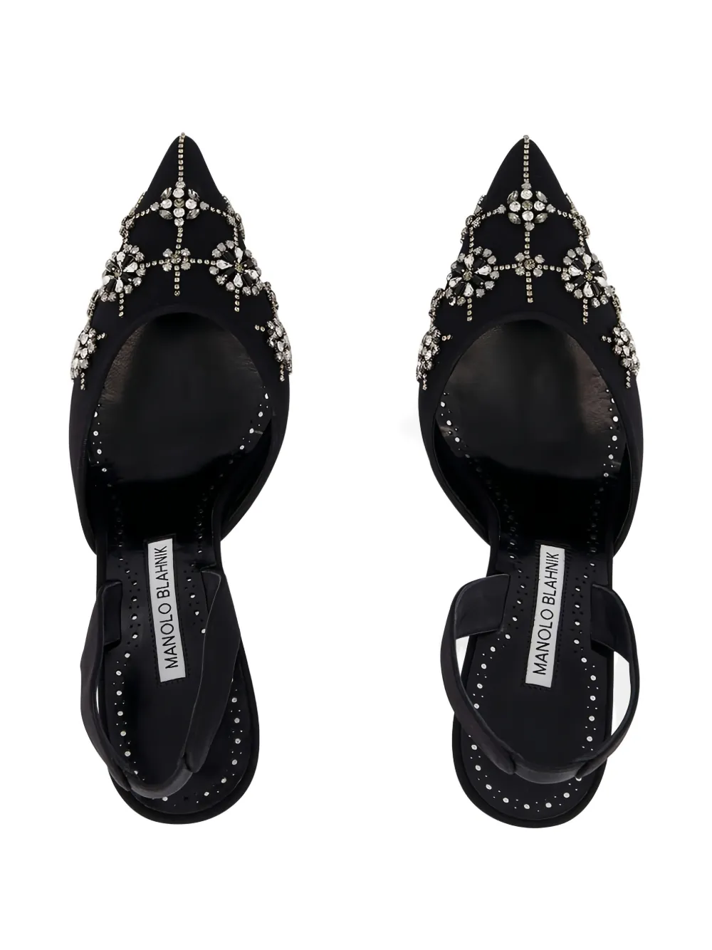 Manolo Blahnik crystal-embellished stiletto pumps Zwart