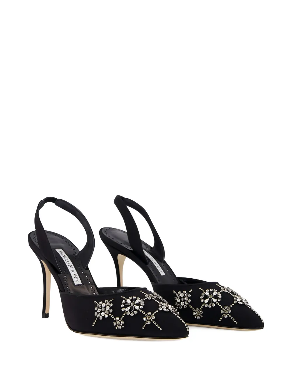 Manolo Blahnik crystal-embellished stiletto pumps Zwart