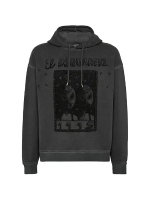 DSQUARED2 Graphic Hooded Sweatshirt | Black | FARFETCH