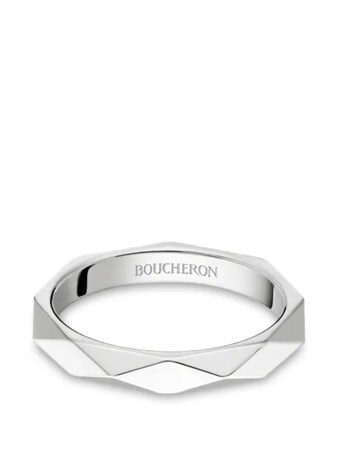 Boucheron multi-facetted platinum wedding band