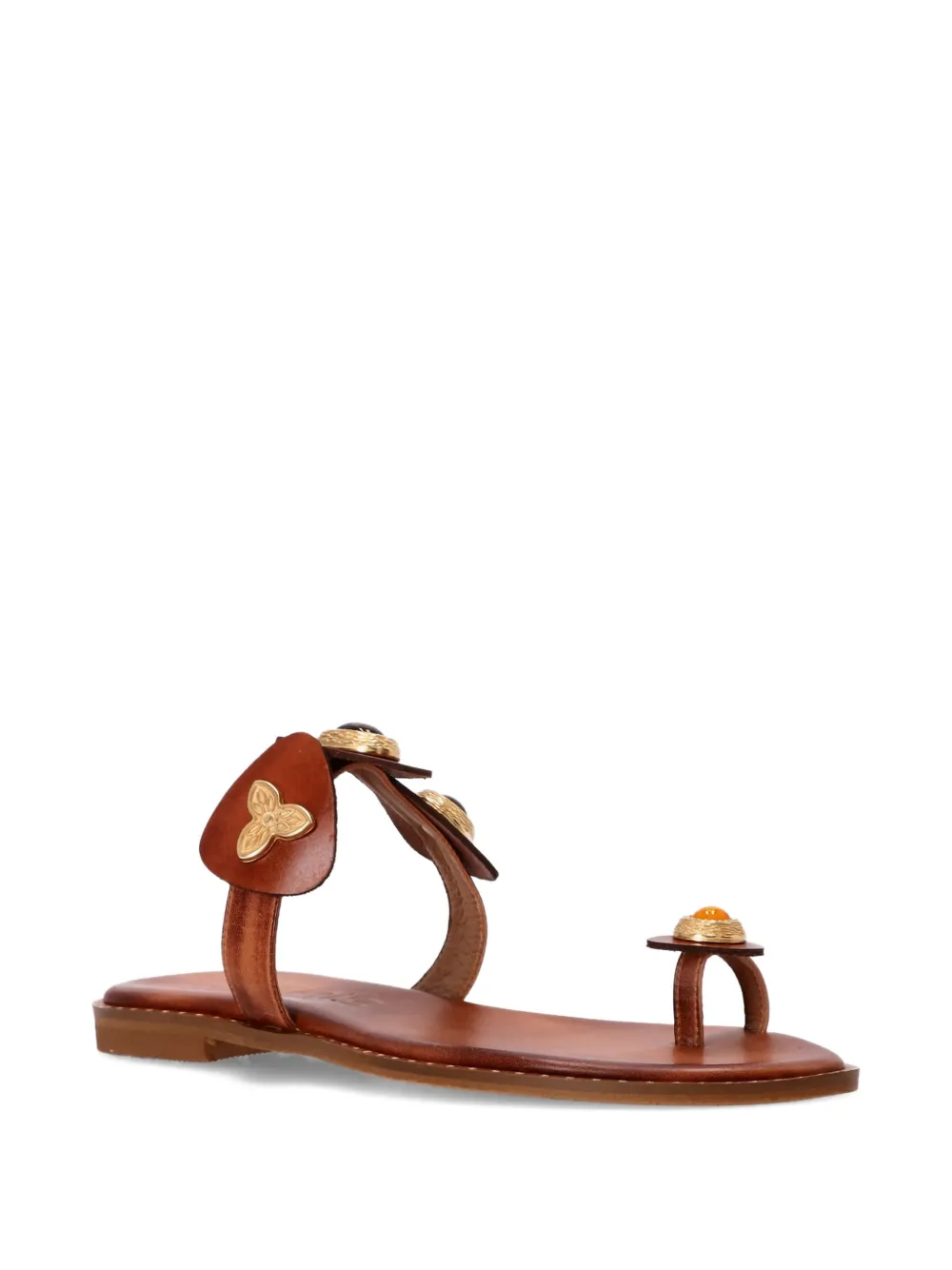  Kotris Sandals Alkyone Flower-appliqué Sandals - Brown 