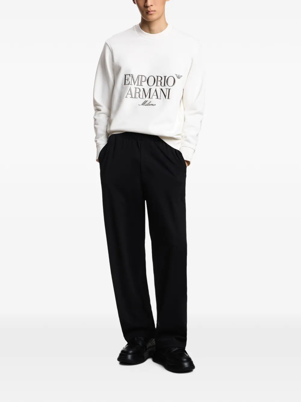 Emporio Armani Sweater met logo Wit