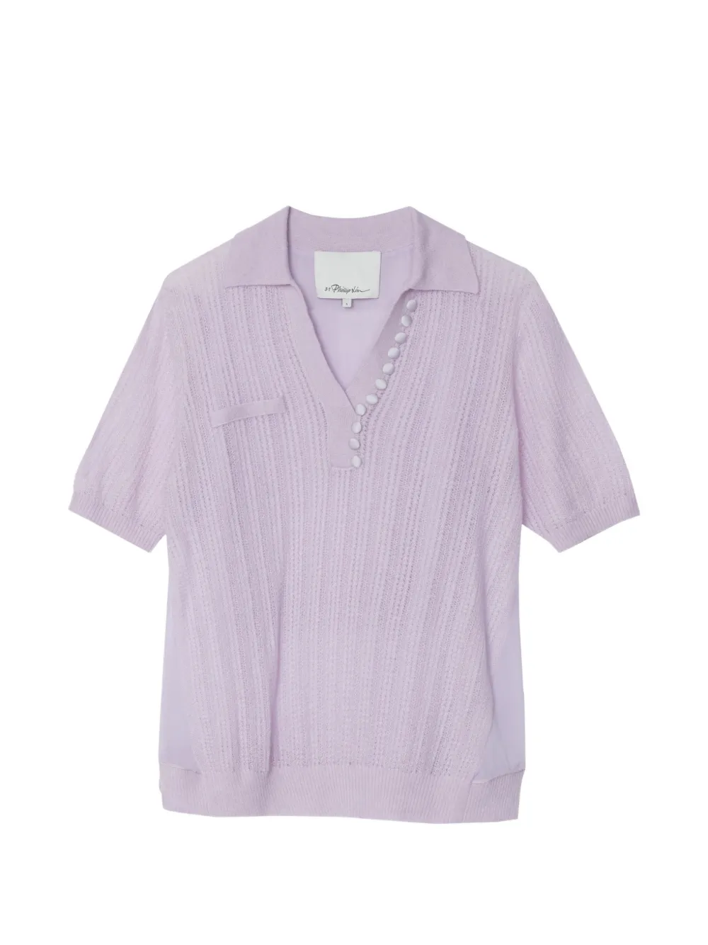 3.1 Phillip Lim cable-knit polo top - Viola