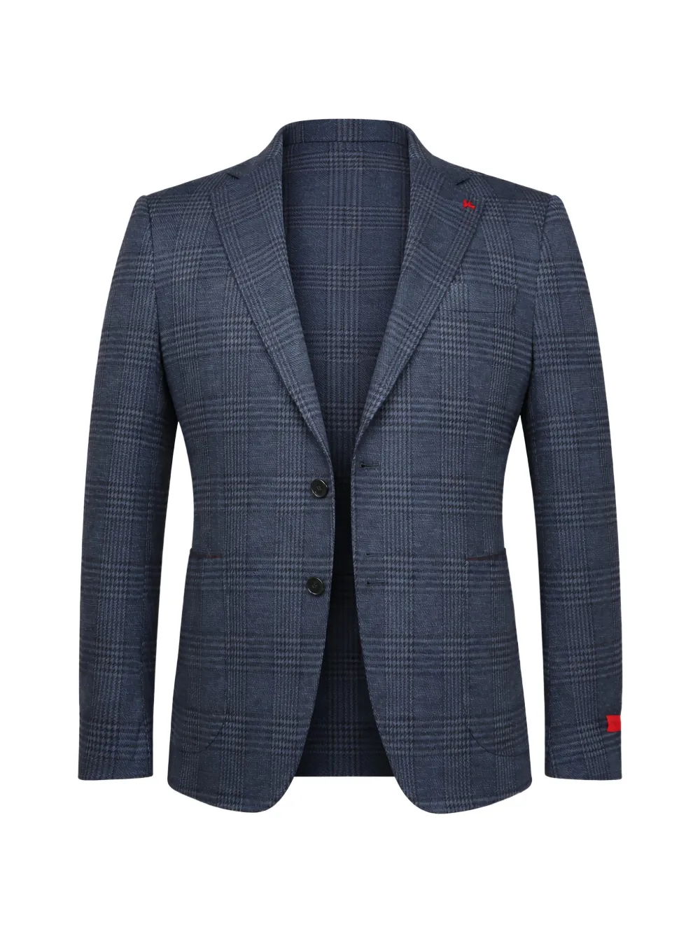 Isaia Blazer con motivo pied-de-poule - Blu