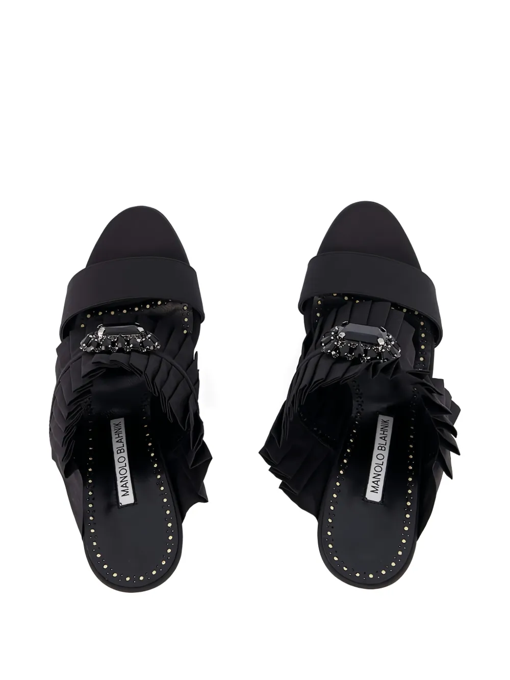 Manolo Blahnik Geplooide pumps met juwelen Zwart