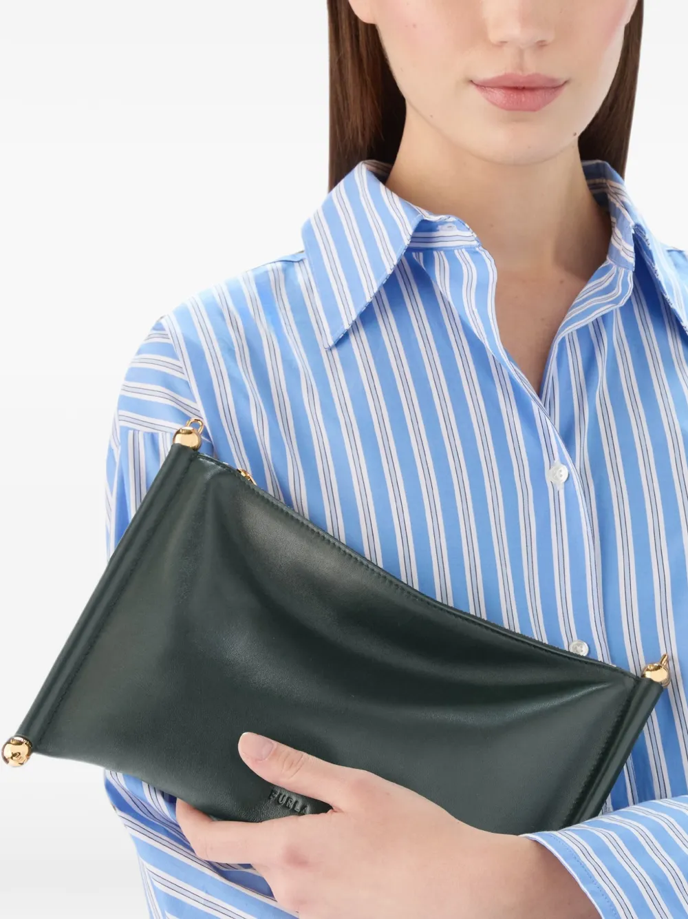 Furla Sfera Soft leren schoudertas Groen