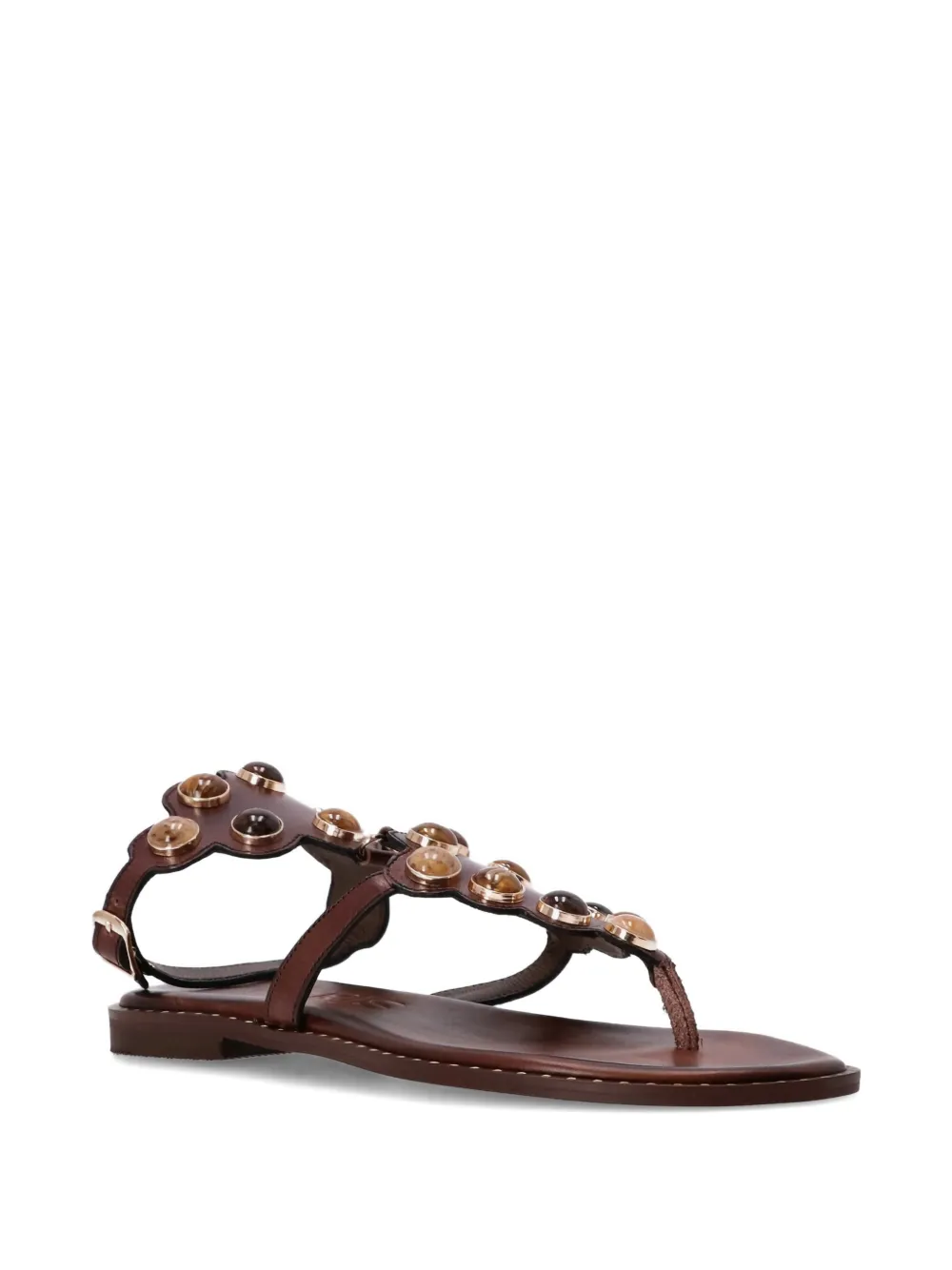  Kotris Sandals Studded Scalloped Sandals - Brown 
