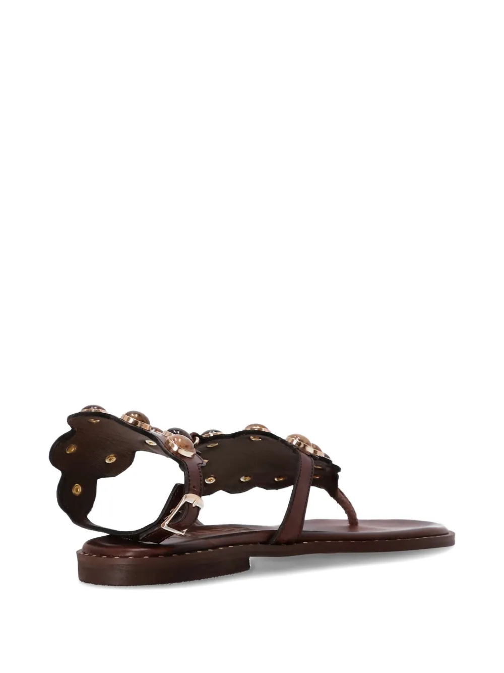  Kotris Sandals Studded Scalloped Sandals - Brown 