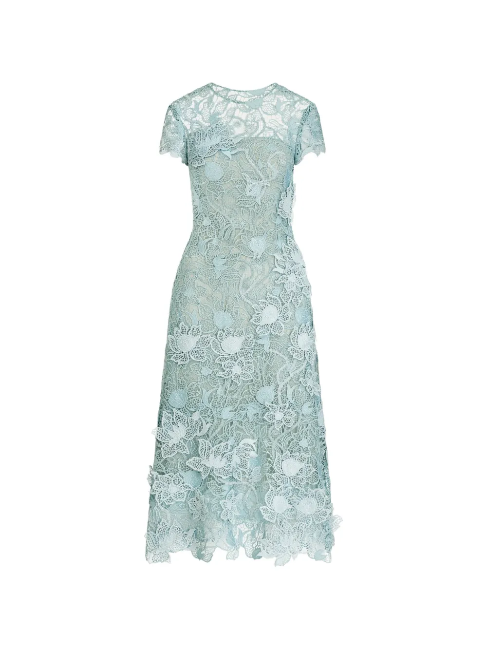 Oscar de la Renta corded botanical guipure dress - Blu