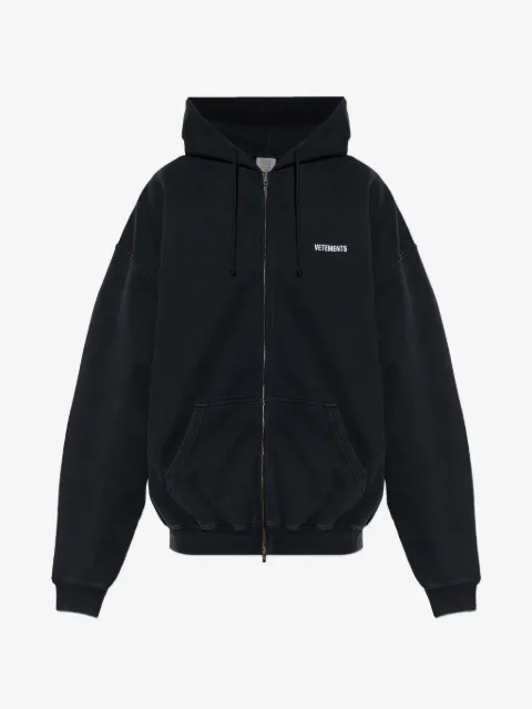 VETEMENTS long-detail zip-fastening hoodie