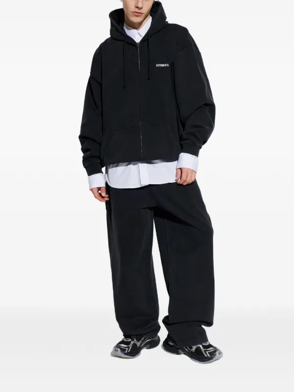 VETEMENTS 2018AW ジップアップパーカー VETEMENTS ジップアップ パーカー | ブラック | FARFETCH JP