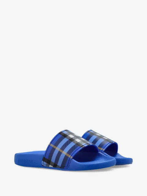 Burberry Kids plaid strap slippers