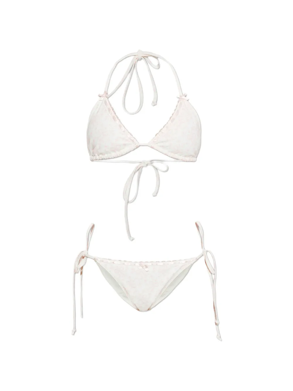 LoveShackFancy Harbor bow-detail bikini - Bianco