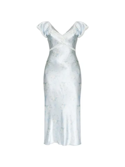 LoveShackFancy lang Eline blondekjole med blomstertryk