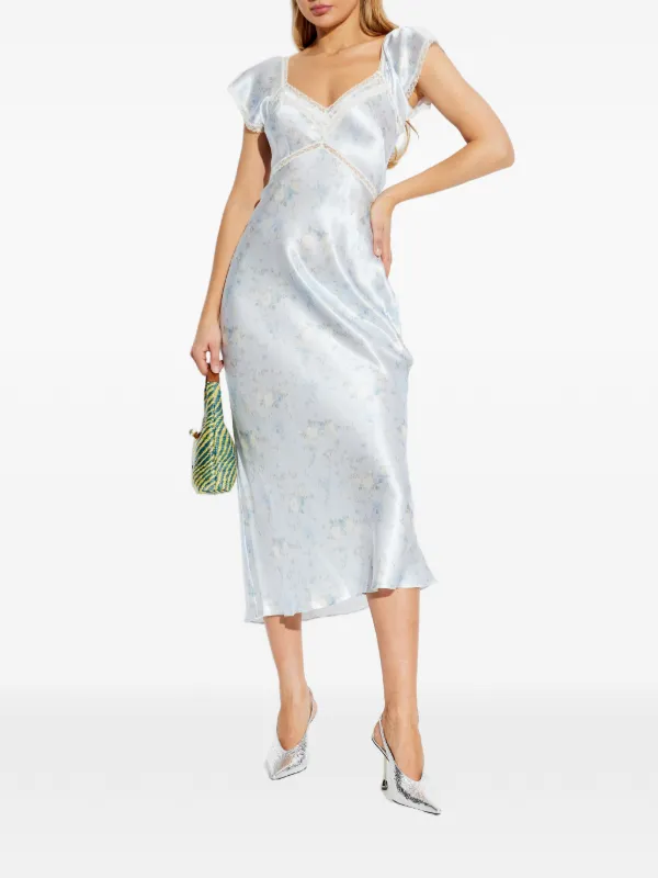 loveshackfancy maxi dress Tabithea Bow Print In Blue - 35% Off The design is finished with a supportive smocked waistband and dramatic open spring has finally sprung and