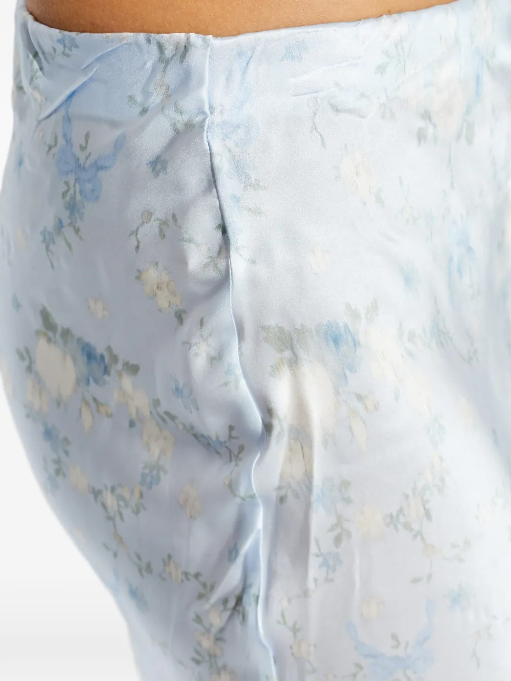 LoveShackFancy Kalo maxi-rok met bloemenprint en kant Blauw