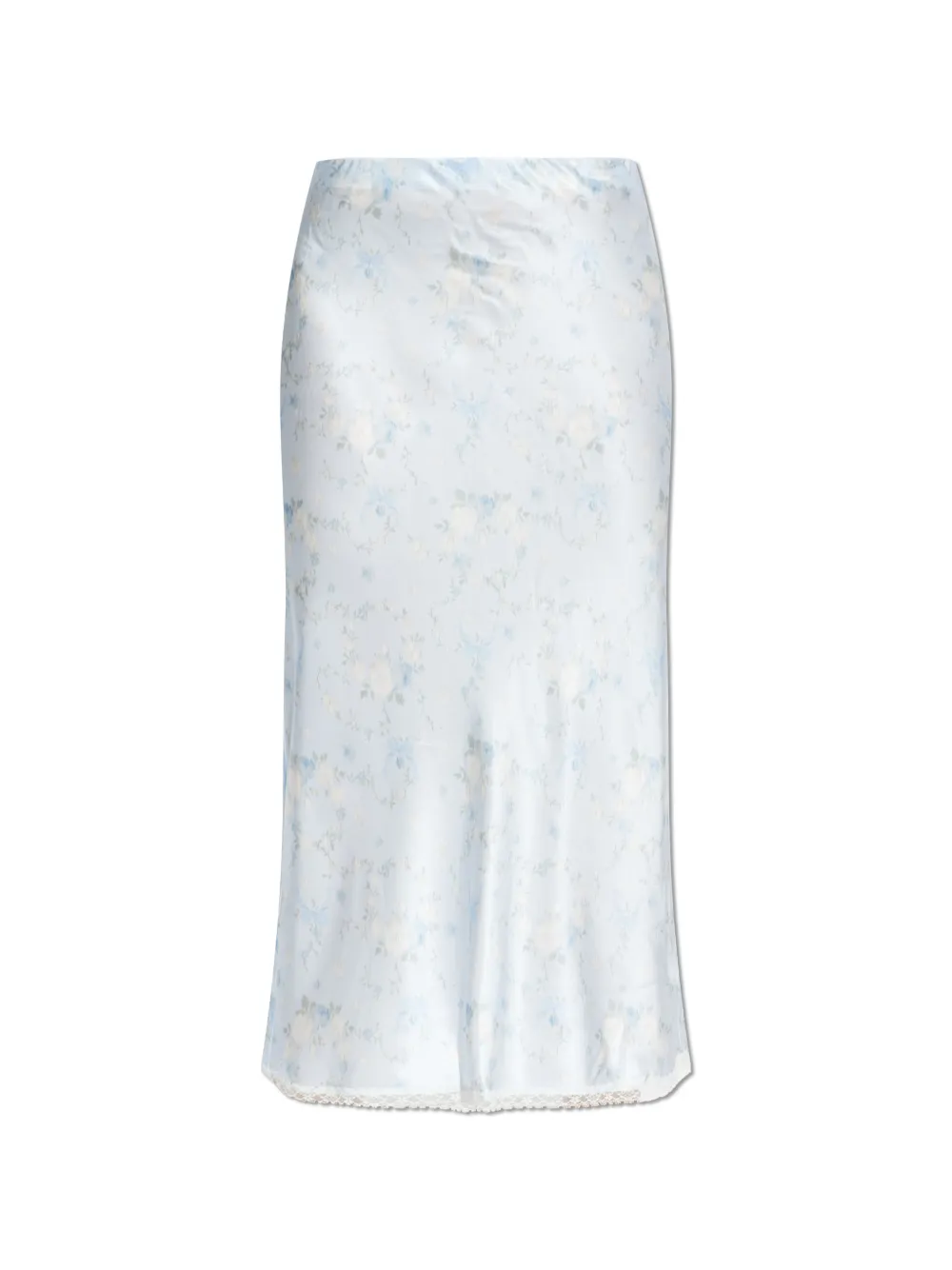 LoveShackFancy Kalo floral-print lace maxi skirt - Blu