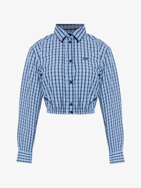 VETEMENTS camisa corta a cuadros