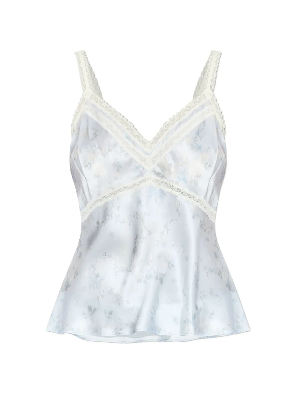 LoveShackFancy lace floral blouse - Blu