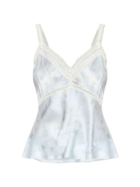 LoveShackFancy blomstret blondebluse