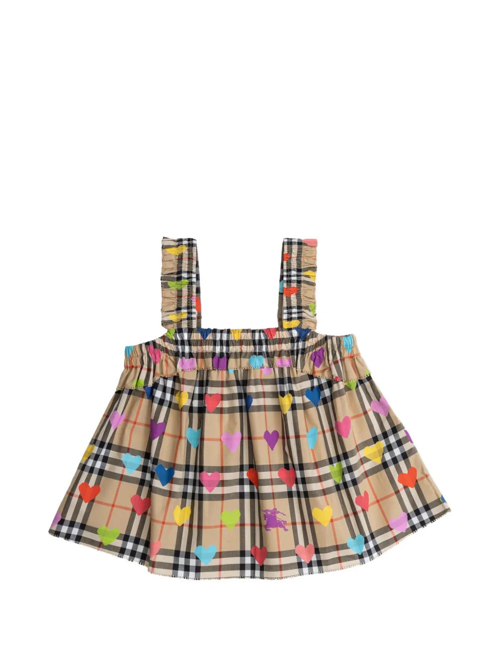 Burberry Kids check heart top - Toni neutri