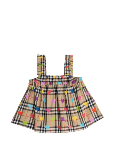 Burberry Kids check heart top