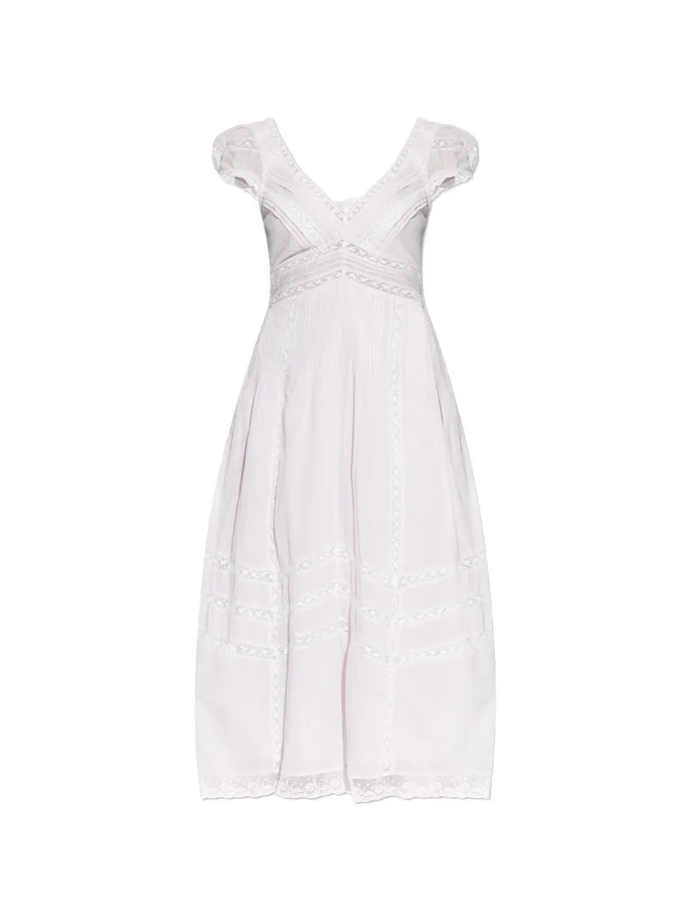 LoveShackFancy Suvi lace V-neck midi dress - Rosa