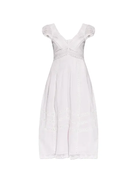 LoveShackFancy Suvi lace V-neck midi dress
