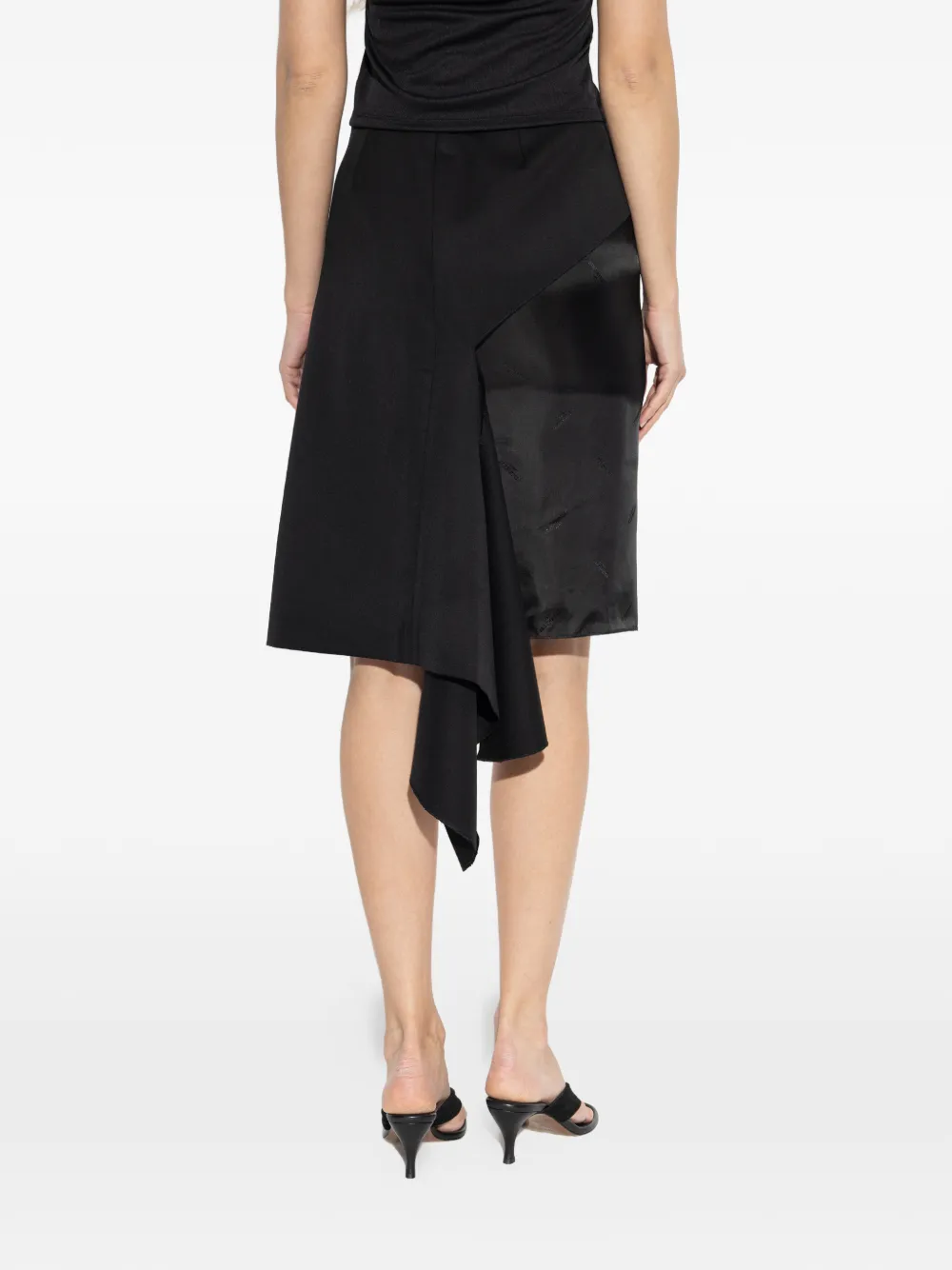 VETEMENTS Asymmetrische rok met gedrapeerd vlak Zwart