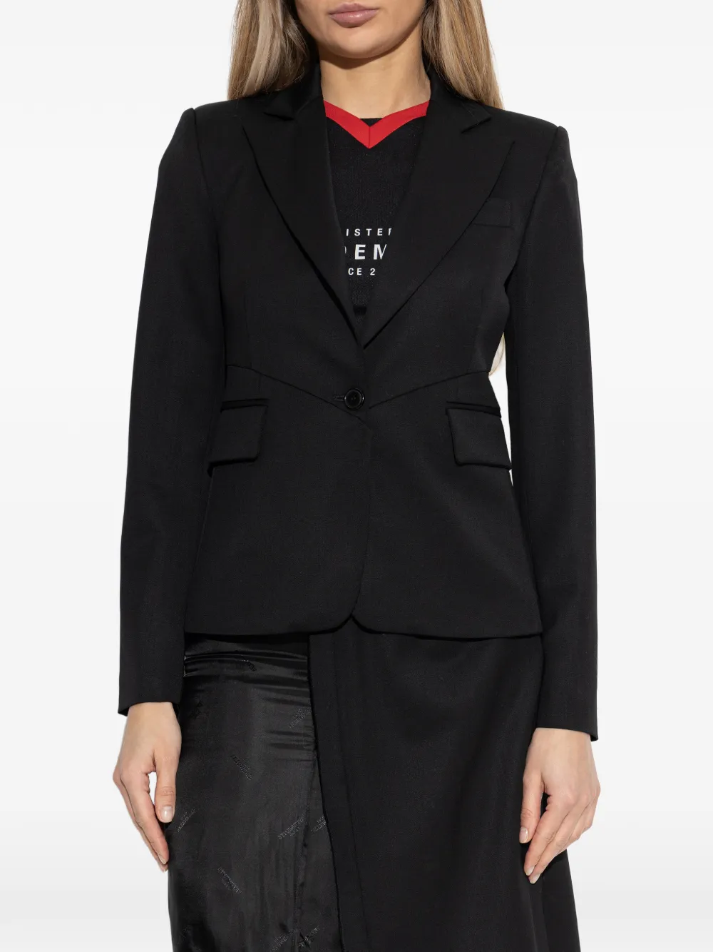  Vetements Button Wool Blazer - Black 