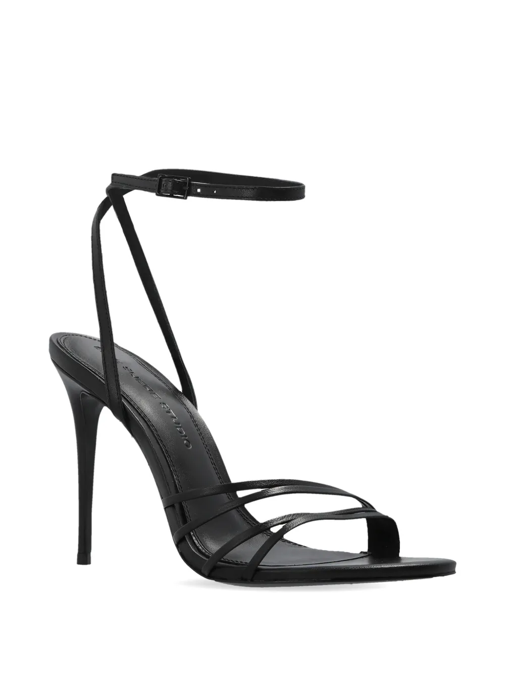  Black Suede Studio Ella Leather Sandals 