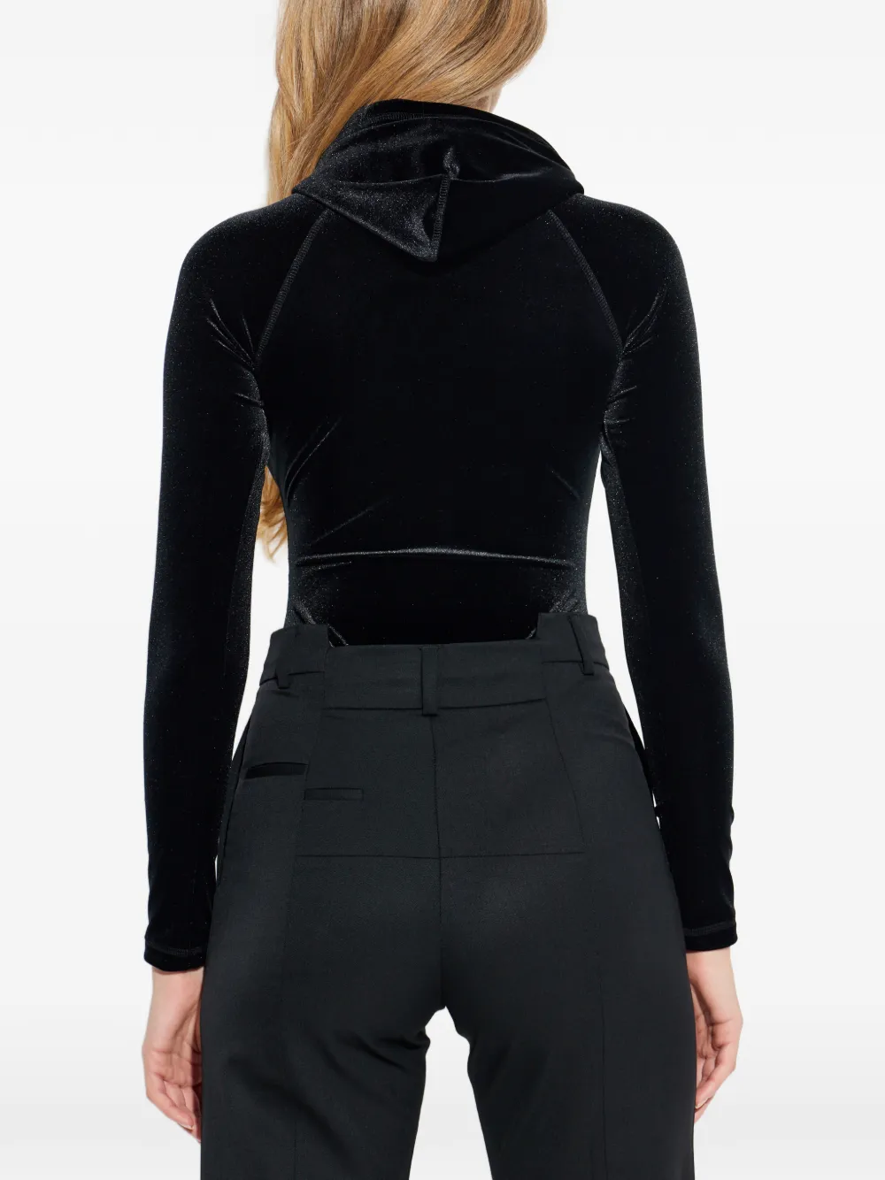 VETEMENTS Body met ritssluiting en capuchon Zwart