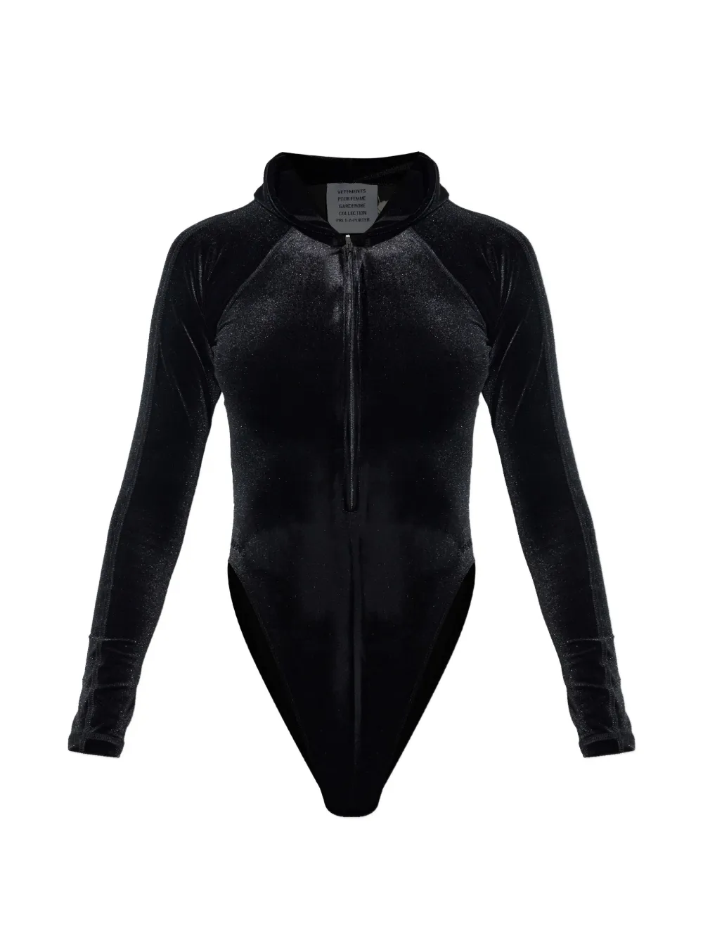 VETEMENTS zip-fastening hooded bodysuit - Nero