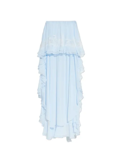 LoveShackFancy Jolina lace-detail ruffled high-low skirt