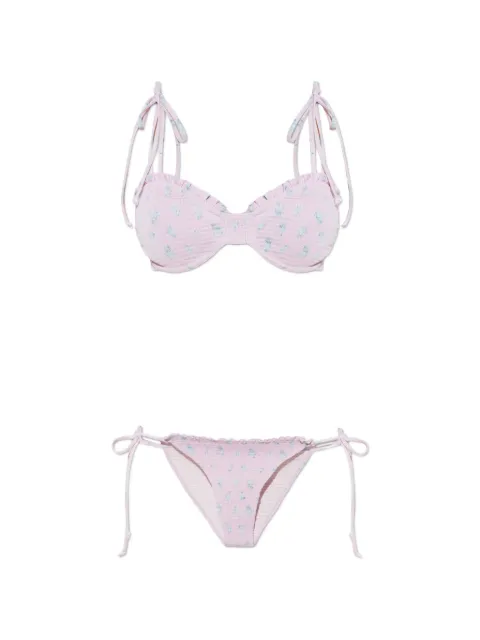 LoveShackFancy 플로럴 러플 비키니 세트