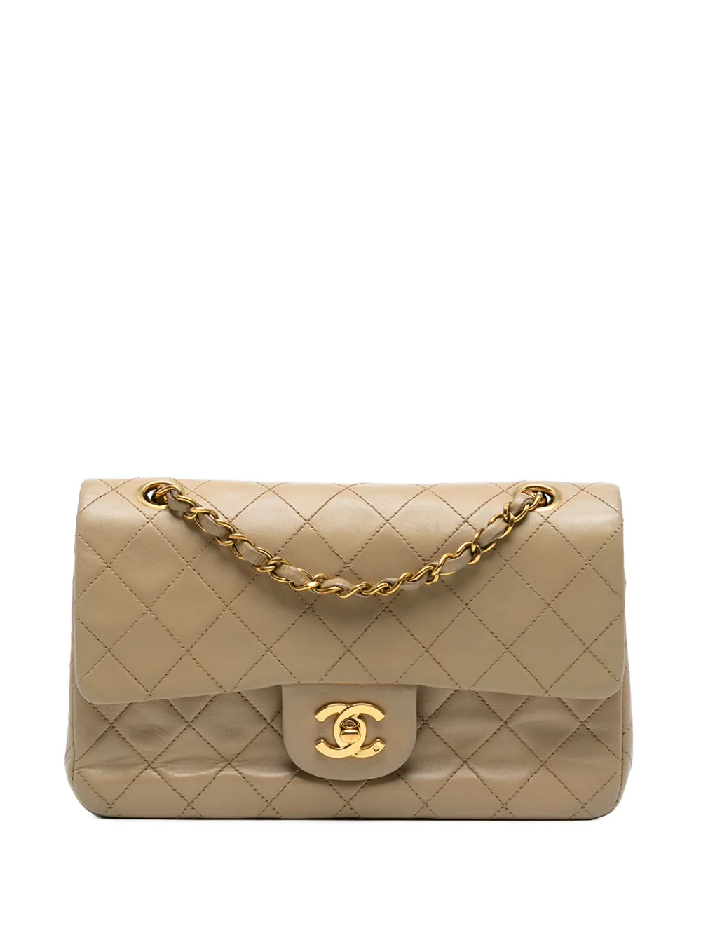 CHANEL Pre-Owned 1994-1996 Small Classic Lambskin Double Flap shoulder bag - Marrone
