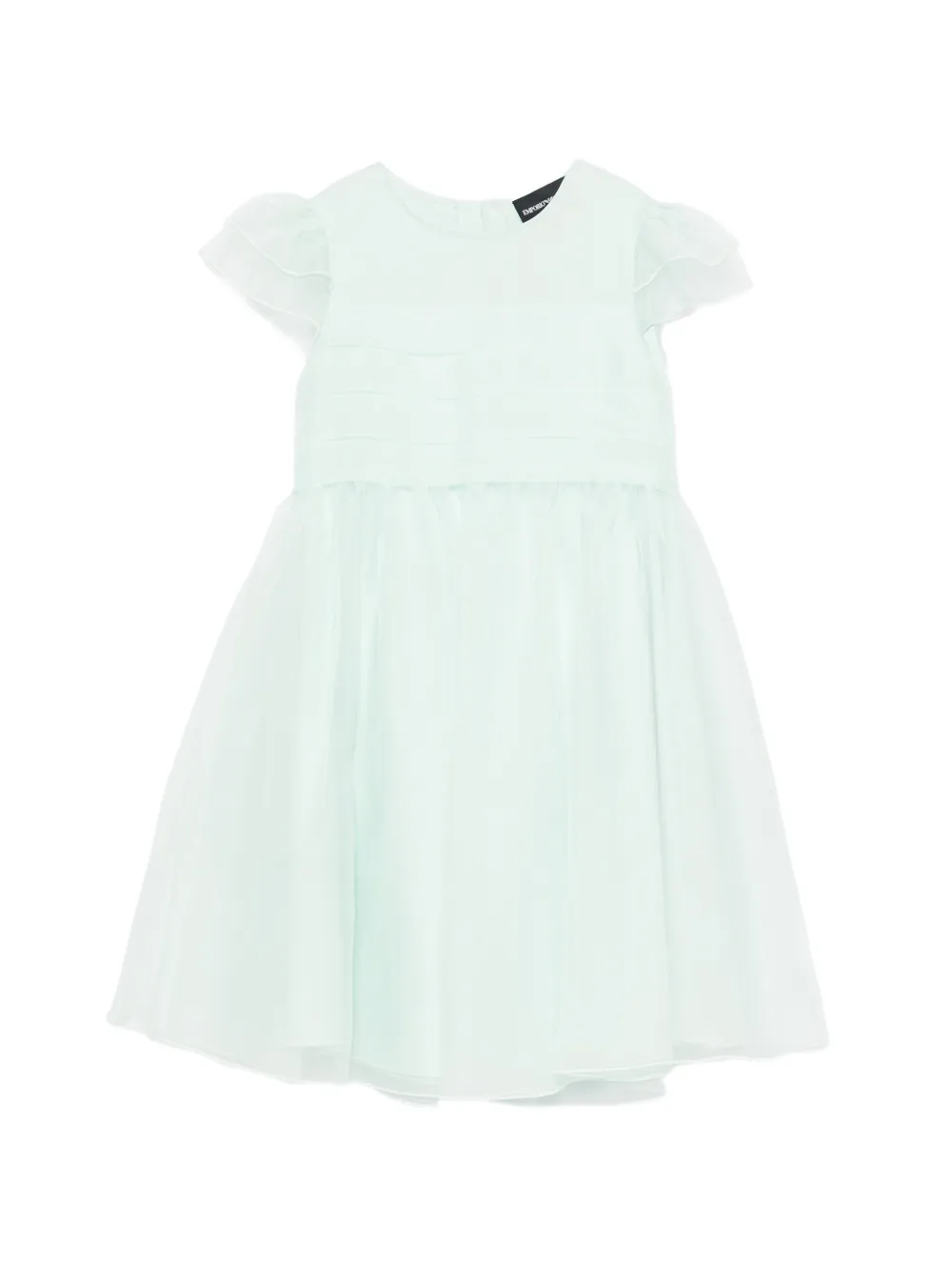 Emporio Armani Kids ruffled-sleeve dress - Verde