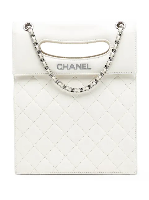 CHANEL Pre-Owned bolsa satchel Delivery Cutout de piel de cordero capitonada 2014