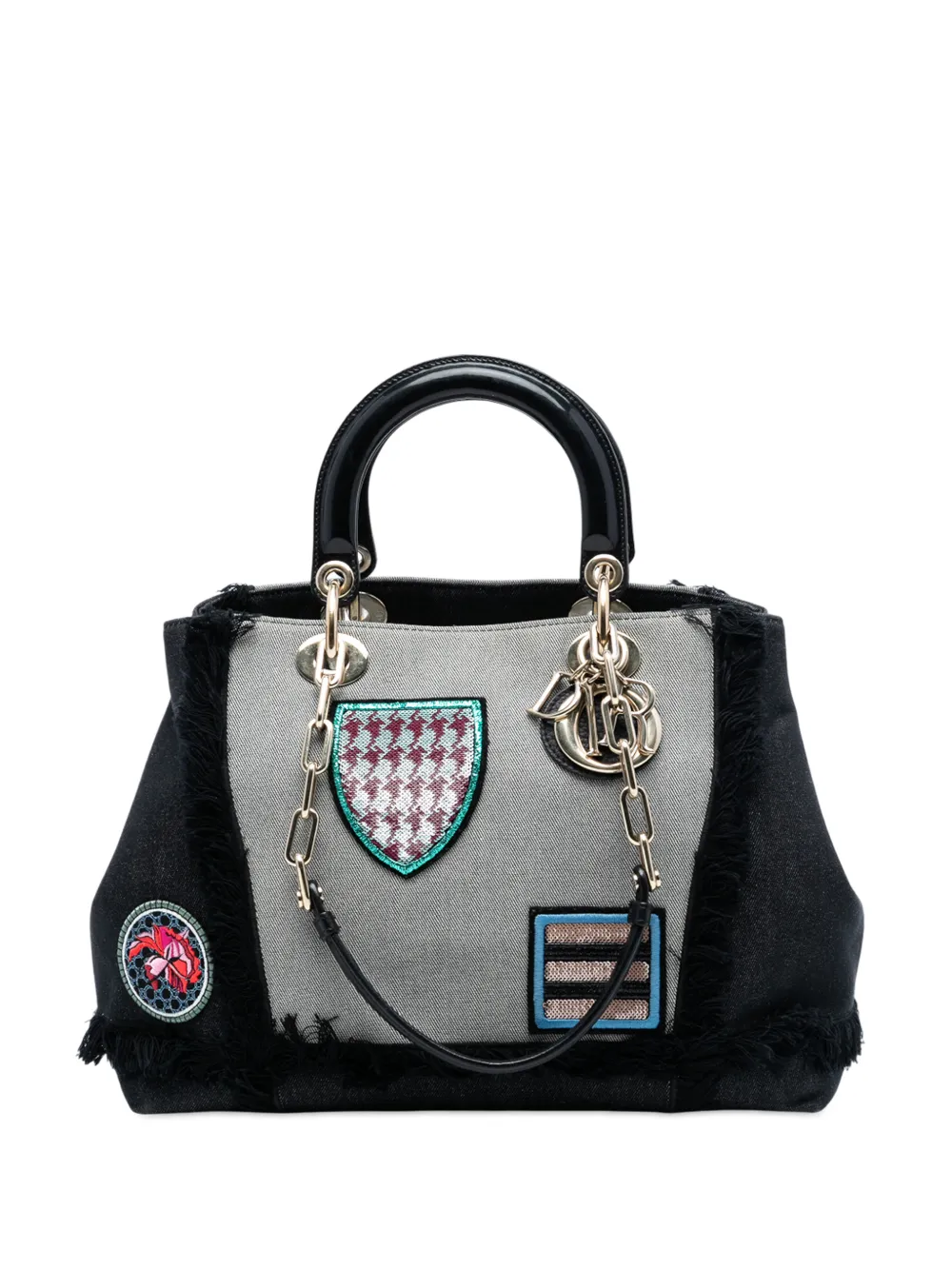 Christian Dior Pre-Owned 2014 Denim Patch D Light satchel - Nero