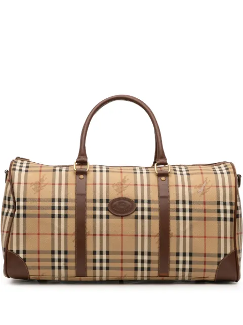 Burberry Pre-Owned bolsa de viaje de lona revestida con cuadros Haymarket Check del siglo XX
