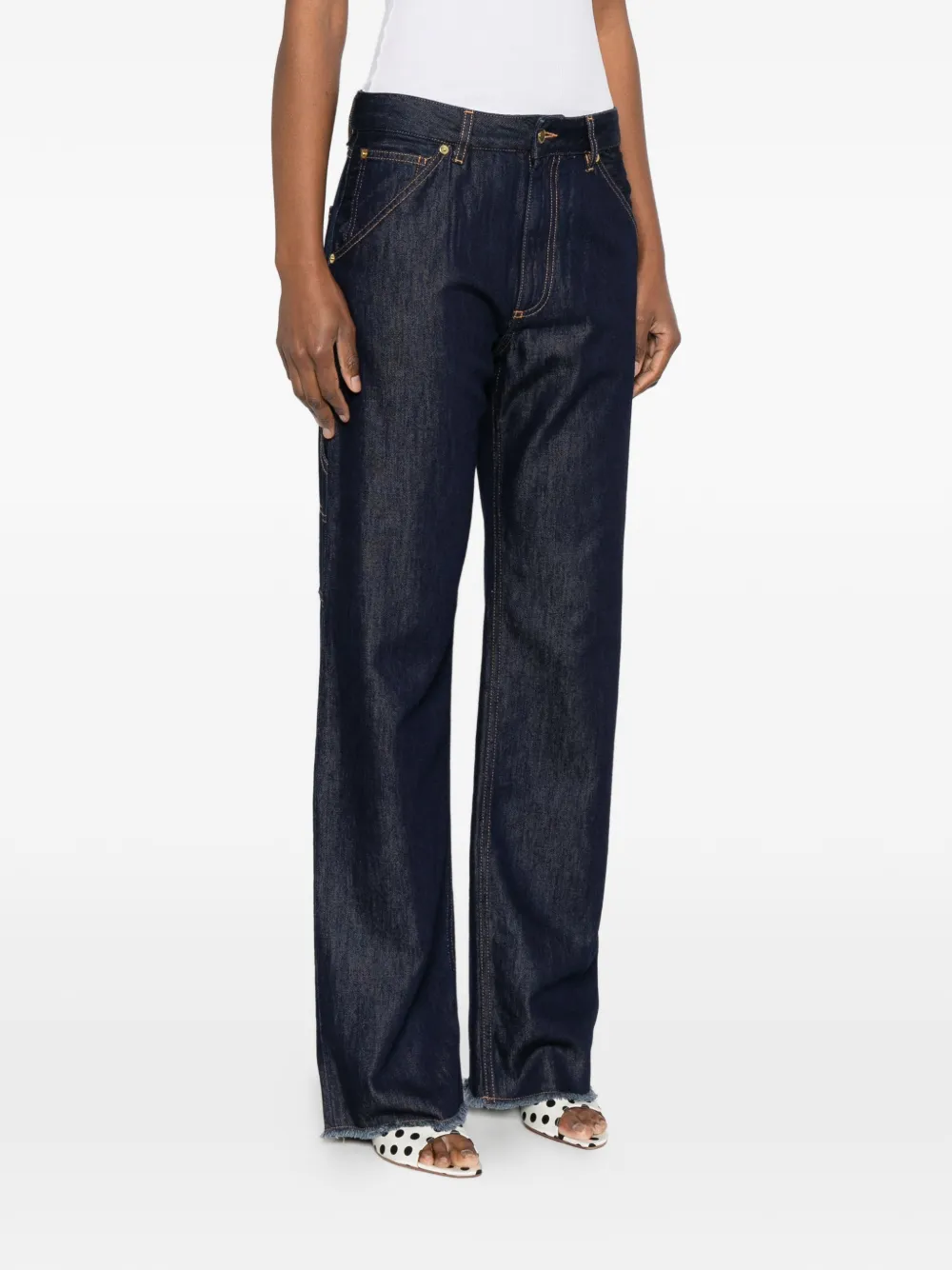  Darkpark Carpenter Frayed-hem Jeans - Blue 